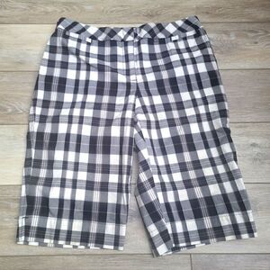 Liz Claiborne Jackie style bermuda shorts plaid size 8